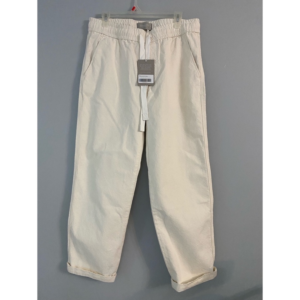 Everlane Mens The Canvas Organic Cotton Drawstring Pant  Ivory Size M